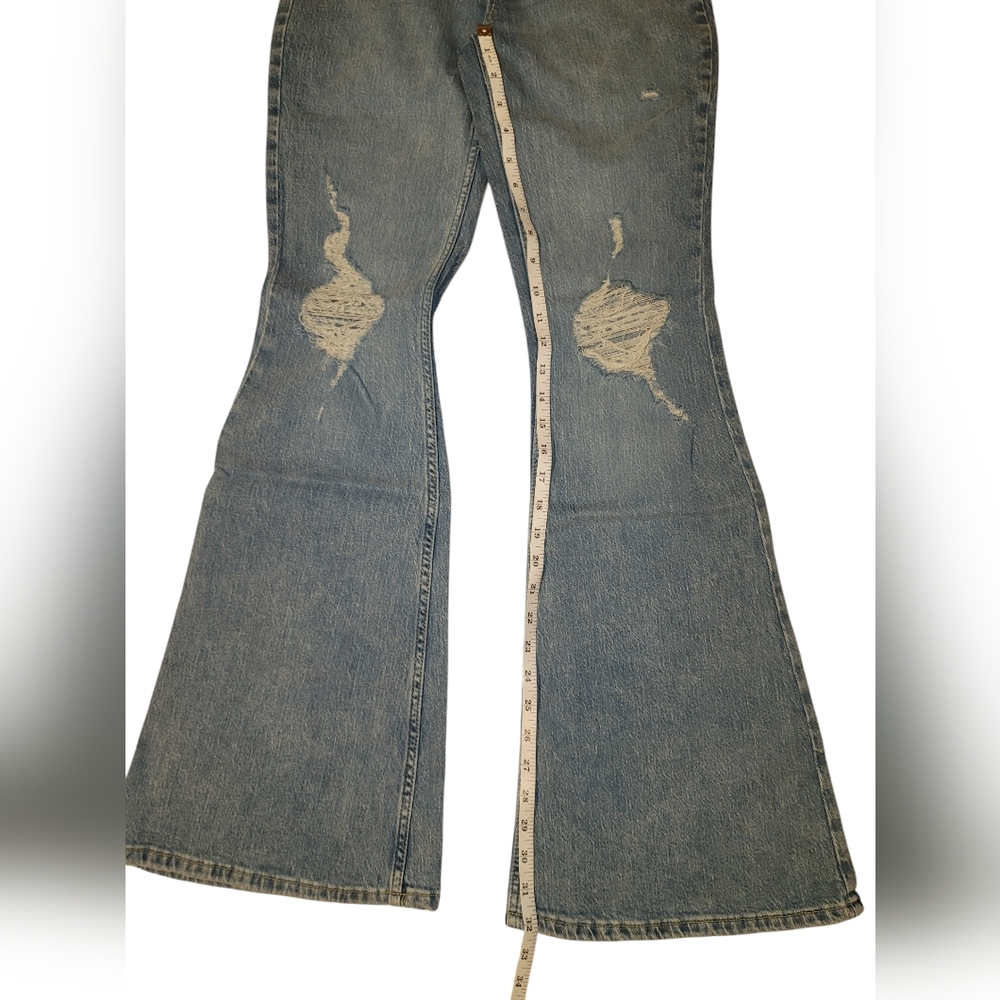 NWT Lee Distressed High Rise Flare Leg Blue Jeans Size 26 - Picture 6 of 8